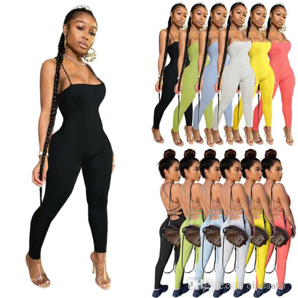 designer womens jumpsuits sportswear thread bandage backless rompers fashion skinny bodysuit clubwear, Black;white
designer womens jumpsuits sportswear thread bandage backless rompers fashion skinny bodysuit clubwear, Black;white