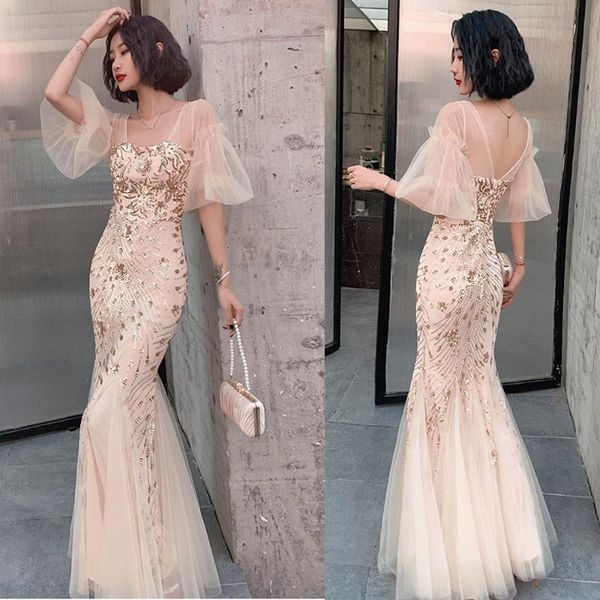 party dresses tulle flared sleeve evening dress elegant mermaid embroidery formal occasion women long robe gowns, White;black
party dresses tulle flared sleeve evening dress elegant mermaid embroidery formal occasion women long robe gowns, White;black
