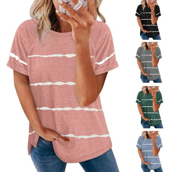 women's t-shirt 2022 spring and summer women's casual stripe short sleeve t blood gkc7, White
women's t-shirt 2022 spring and summer women's casual stripe short sleeve t blood gkc7, White