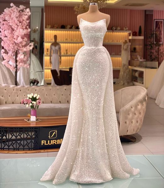 sparkly sequined mermaid prom dresses with detachable train strapless evening dress custom made black girls party gowns
sparkly sequined mermaid prom dresses with detachable train strapless evening dress custom made black girls party gowns