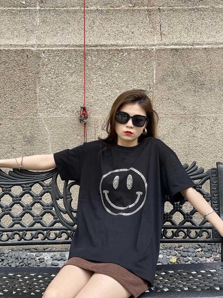 women's t-shirt designer chaopai 22 spring and summer new minority design smiling face bubble bead manual positioning t-shirt leisure s, White
women's t-shirt designer chaopai 22 spring and summer new minority design smiling face bubble bead manual positioning t-shirt leisure s, White