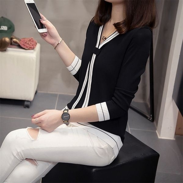 autumn and winter loose was thin large size knitted bottoming shirt women long-sleeved shirt pullover sweater women 201203, White;black
autumn and winter loose was thin large size knitted bottoming shirt women long-sleeved shirt pullover sweater women 201203, White;black