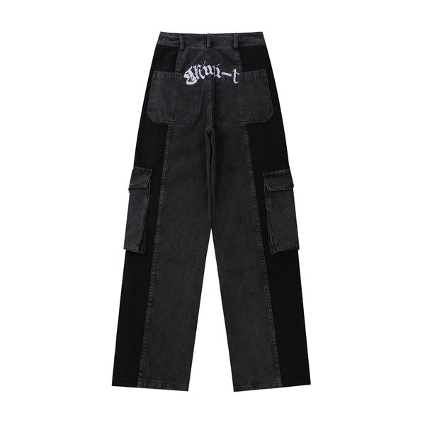high street letter denim trousers men's and women's straight baggy jeans pants, Blue
high street letter denim trousers men's and women's straight baggy jeans pants, Blue