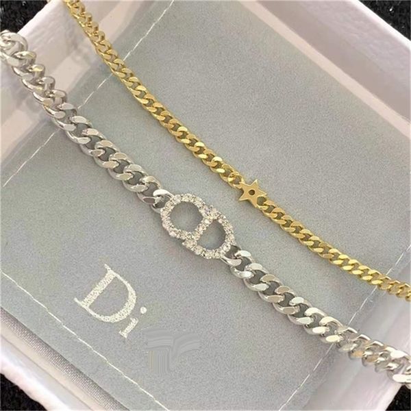 2022 fashion 20% off designer d family new letter diamond inlaid thick chain double layer bracelet men's and women's fashion jewel, Black 
2022 fashion 20% off designer d family new letter diamond inlaid thick chain double layer bracelet men's and women's fashion jewel, Black