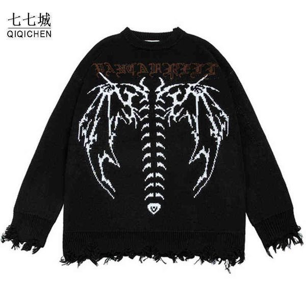hip hop verzwakte gebreide trui mannen gothic brief bat skeleton print trui vrouwen herfst harajuku streetwear punk warme truien t220730, White;black
hip hop verzwakte gebreide trui mannen gothic brief bat skeleton print trui vrouwen herfst harajuku streetwear punk warme truien t220730, White;black