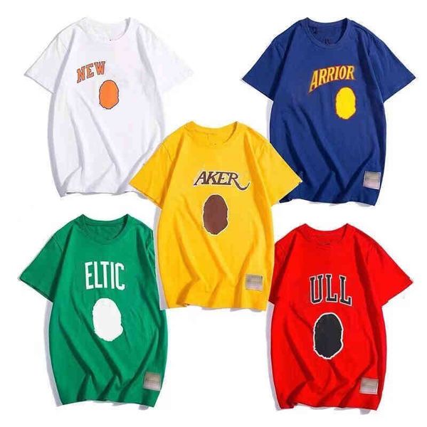 men's designer t shirt ape man alphabet print 190g cotton tshirt men women short sleeve tshirts basketball clothing fashion tee, White;black
men's designer t shirt ape man alphabet print 190g cotton tshirt men women short sleeve tshirts basketball clothing fashion tee, White;black