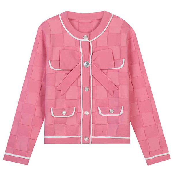 women's sweaters autumn winter color contrast bow pocket small fragrance slim fitting round neck long sleeve knitted cardigan women, White;black
women's sweaters autumn winter color contrast bow pocket small fragrance slim fitting round neck long sleeve knitted cardigan women, White;black