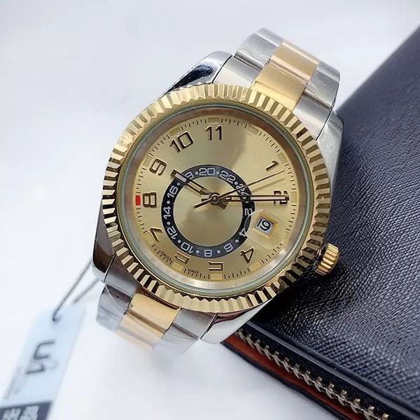 41mm watch triangle pit bezel super bright gold dial mechanical movement stainless steel double strap original buckle master design watch wr, Slivery;brown
41mm watch triangle pit bezel super bright gold dial mechanical movement stainless steel double strap original buckle master design watch wr, Slivery;brown