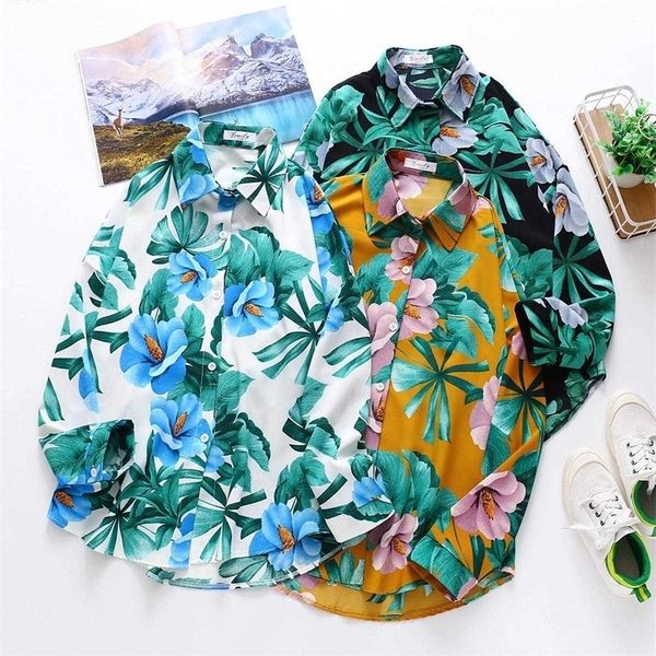 3colors women blouses flower printing hawaii shirts summer beach casual long sleeve loose shirt blusas mujer 210702, White
3colors women blouses flower printing hawaii shirts summer beach casual long sleeve loose shirt blusas mujer 210702, White