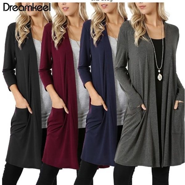 women cardigan long sleeve simple autumn new female elegant pocket knitted outerwear sweater warm plus size y y200106, White;black
women cardigan long sleeve simple autumn new female elegant pocket knitted outerwear sweater warm plus size y y200106, White;black
