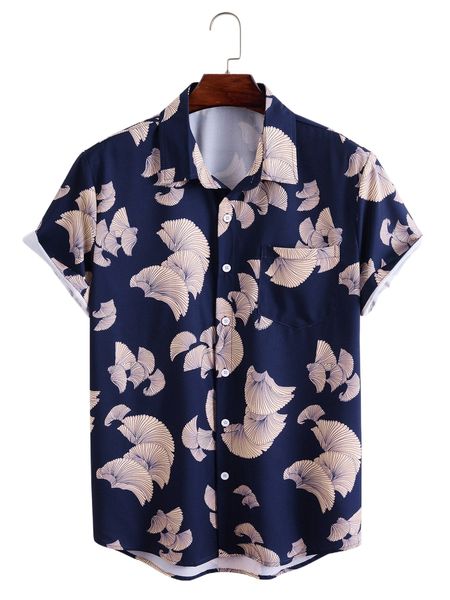 men random allover print patched pocket high low hem shirt 94wb#, White;black
men random allover print patched pocket high low hem shirt 94wb#, White;black