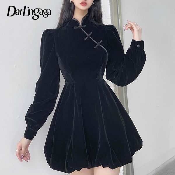 darlingaga chinse style vintage black velour ball gown party dress female cheongsam autumn elegant evening dresses puff sleeve, Black;gray
darlingaga chinse style vintage black velour ball gown party dress female cheongsam autumn elegant evening dresses puff sleeve, Black;gray