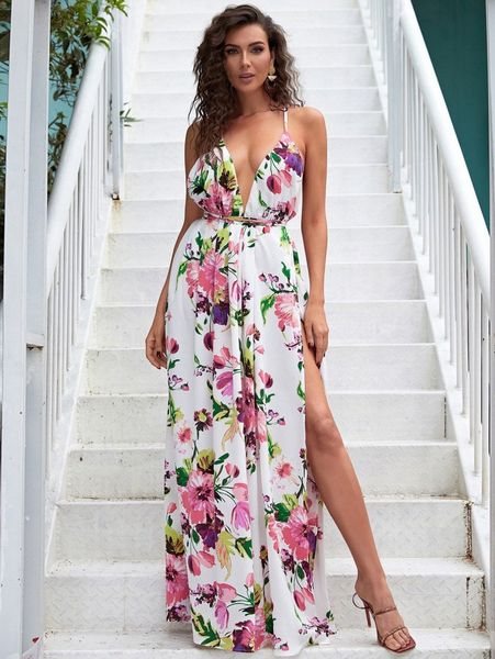 missord floral print slit thigh crisscross backless knot cami dress t4gm#, Black;gray
missord floral print slit thigh crisscross backless knot cami dress t4gm#, Black;gray