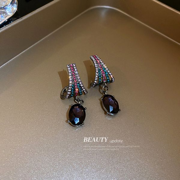 925 silver needle geometric color rhinestone earrings fashion retro ethnic style earrings personality creative and elegant eardrop for wome, Golden
925 silver needle geometric color rhinestone earrings fashion retro ethnic style earrings personality creative and elegant eardrop for wome, Golden