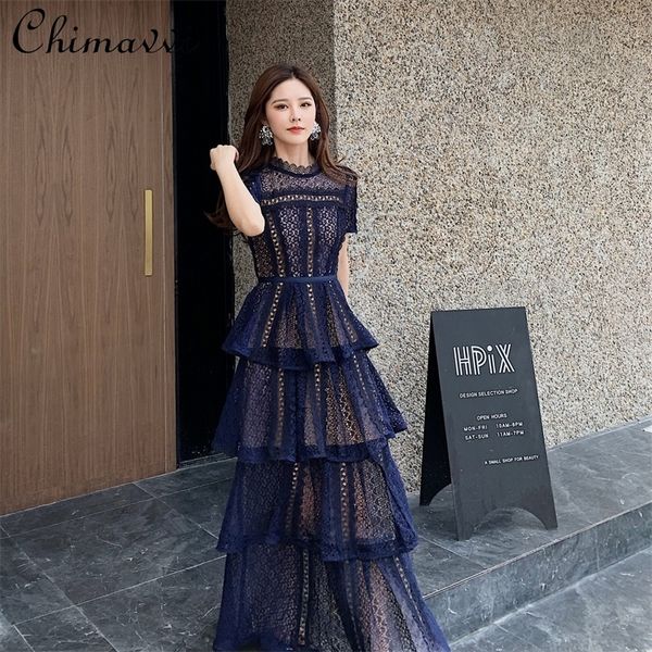 maxi dresses for women summer dark blue exquisite lace stitching short sleeve multi-layer cake dress slimming dress 220330, Black;gray
maxi dresses for women summer dark blue exquisite lace stitching short sleeve multi-layer cake dress slimming dress 220330, Black;gray