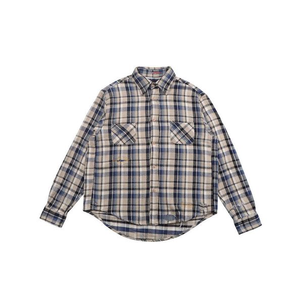 fashion 2021 street new high brand damaged plaid shirt flannel kenijima same vibe style shirt, White;black
fashion 2021 street new high brand damaged plaid shirt flannel kenijima same vibe style shirt, White;black