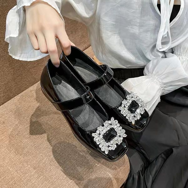 sandals iu same square button mary jane single shoes low square thick heel shallow mouth small leather for women, Black
sandals iu same square button mary jane single shoes low square thick heel shallow mouth small leather for women, Black