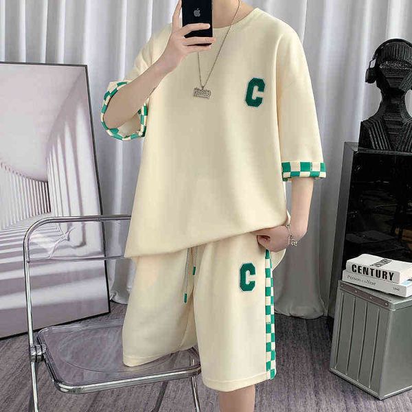 checkerboard sportswear suit men's summer couple short sleeve shorts youth men's wear with a set of handsome, Gray
checkerboard sportswear suit men's summer couple short sleeve shorts youth men's wear with a set of handsome, Gray