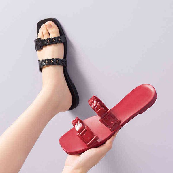 summer women's sandals flat bottomed plastic beach shoes family one line drag chain sandals jieyang jelly shoes, Black
summer women's sandals flat bottomed plastic beach shoes family one line drag chain sandals jieyang jelly shoes, Black