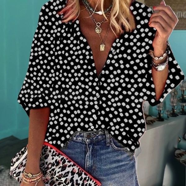 autumn and winter new oneck print longsleeved womens shirt polka dot white black yellow green womens y200828
autumn and winter new oneck print longsleeved womens shirt polka dot white black yellow green womens y200828