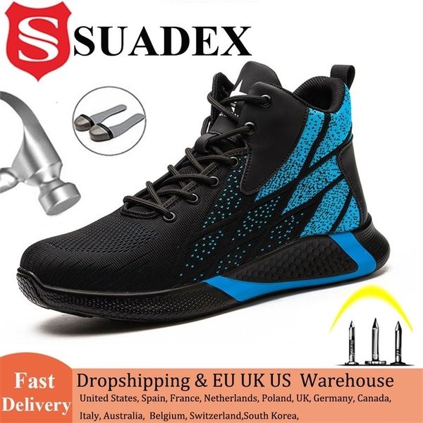 suadex work boots safety steel toe shoes men breathable sneakers shoes ankle hiking boots antipiercing protective footwear 220809, Black
suadex work boots safety steel toe shoes men breathable sneakers shoes ankle hiking boots antipiercing protective footwear 220809, Black