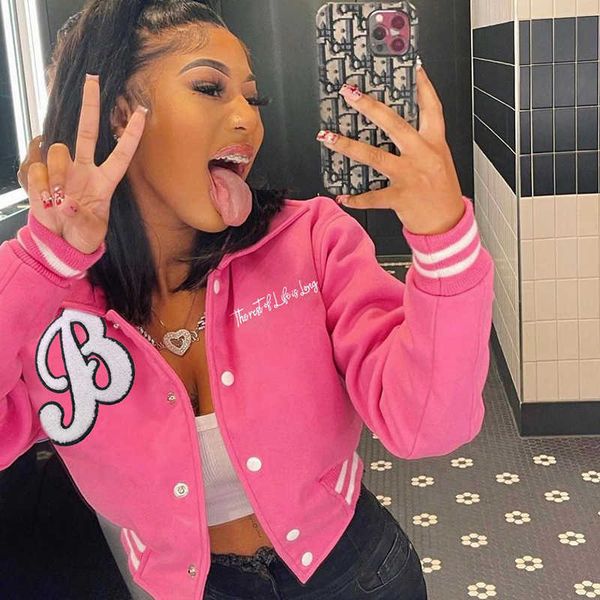 women short coat new embroidered english printed bomber jacket comfortable casual sportswear, Black;brown
women short coat new embroidered english printed bomber jacket comfortable casual sportswear, Black;brown