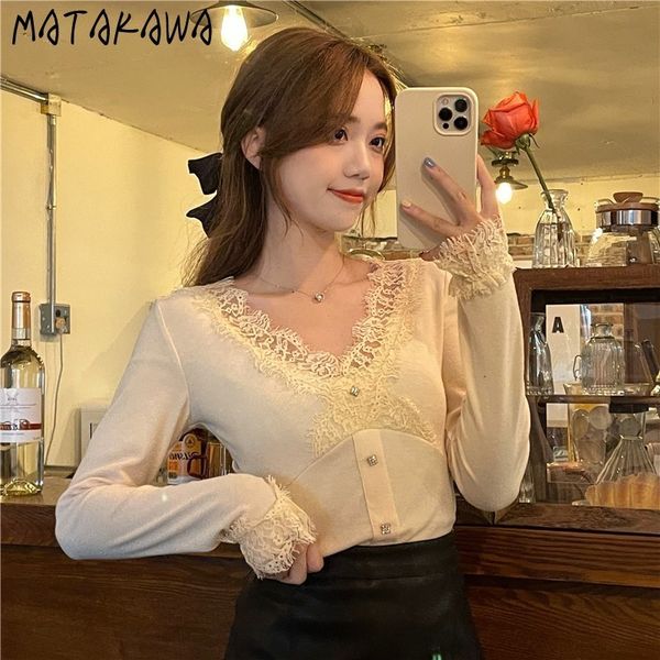 lace stitching longsleeved women tshirt vneck bottoming woman tshirts inner wear fashion 210506, White
lace stitching longsleeved women tshirt vneck bottoming woman tshirts inner wear fashion 210506, White