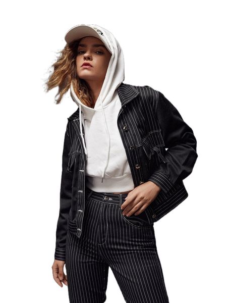 x candle ray striped flap detail jacket d8rt#, Black;brown
x candle ray striped flap detail jacket d8rt#, Black;brown
