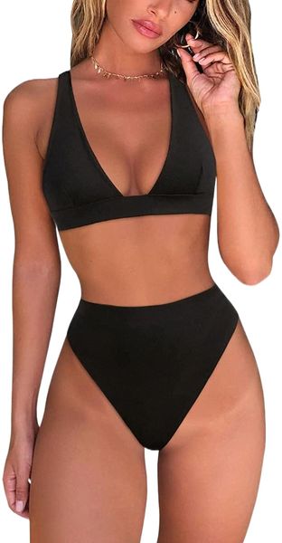 women bikini swimsuits 2 piece deep v neck swimwear adjustable strap criss cross back bathing suits w0hc#, White;black
women bikini swimsuits 2 piece deep v neck swimwear adjustable strap criss cross back bathing suits w0hc#, White;black