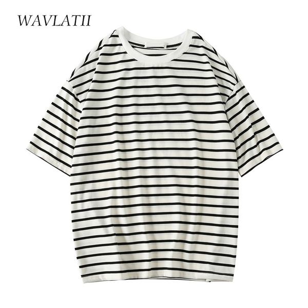 wavlatii women fashion striped t shirts female beige black strip cotton oversized short sleeve tees for summer wt2269 220615, White
wavlatii women fashion striped t shirts female beige black strip cotton oversized short sleeve tees for summer wt2269 220615, White