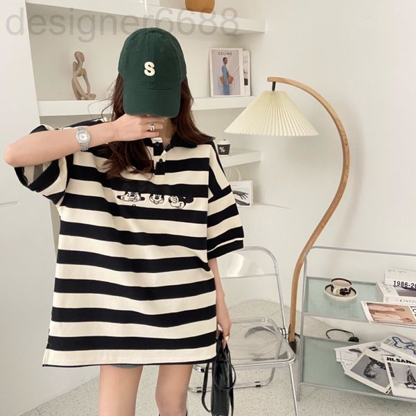 women's t-shirt designer sp original american polo collar t-shirt women's summer cartoon embroidery loose and versatile fashion xg, White
women's t-shirt designer sp original american polo collar t-shirt women's summer cartoon embroidery loose and versatile fashion xg, White
