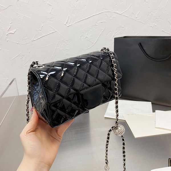 22p summer france womens classic mini flap bag designer patent leather strass silver crush ball adjustable shoulder strap matelasse chain sa
22p summer france womens classic mini flap bag designer patent leather strass silver crush ball adjustable shoulder strap matelasse chain sa