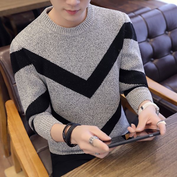 mens sweater 2021 autumn men long sleeve pullovers outwear fashion check print round neck sweater slim fit knit sweater top, White;black
mens sweater 2021 autumn men long sleeve pullovers outwear fashion check print round neck sweater slim fit knit sweater top, White;black