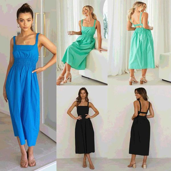 spring and summer 2022 new open back leisure waist closed middle waist solid medium length dress 22064, White
spring and summer 2022 new open back leisure waist closed middle waist solid medium length dress 22064, White