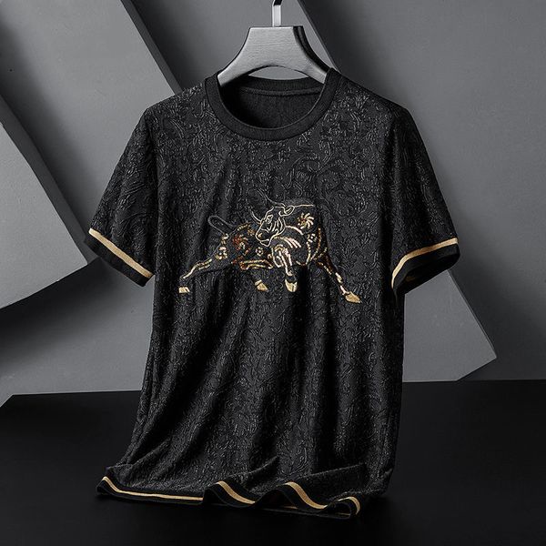 luxury highend personalized taurus embroidered short sleeve tshirt mens round neck summer large half sleeve fashion 20622, White;black
luxury highend personalized taurus embroidered short sleeve tshirt mens round neck summer large half sleeve fashion 20622, White;black