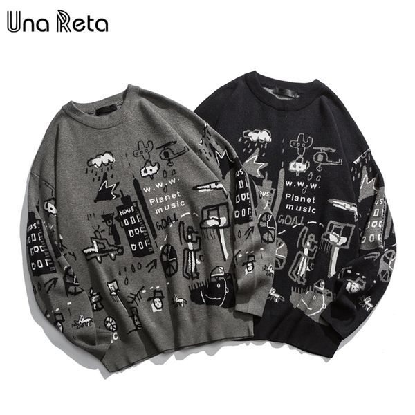 una reta men's sweater autumn fashion print cartoon sweater pull homme casual loose vintage pullover sweater men 201203, White;black
una reta men's sweater autumn fashion print cartoon sweater pull homme casual loose vintage pullover sweater men 201203, White;black