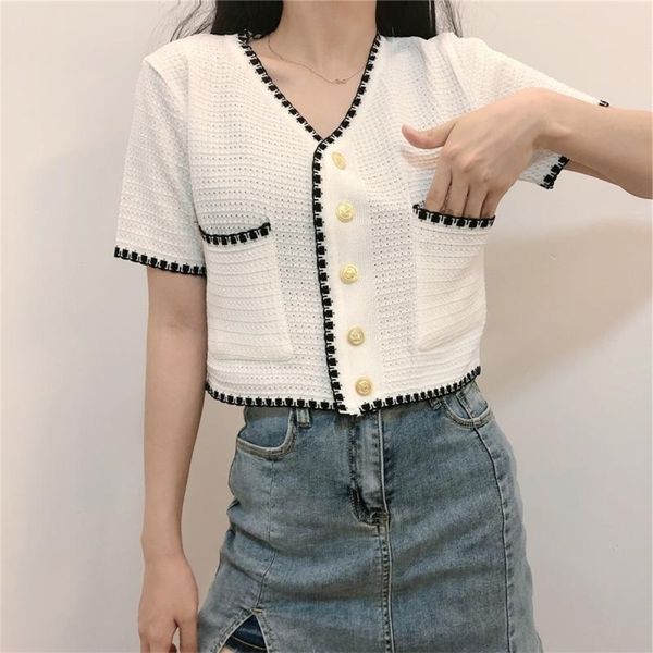 women collar edge small fragrant wind sleeve vintage temperament paragraphs short knitting coat thin cardigan 220608, White
women collar edge small fragrant wind sleeve vintage temperament paragraphs short knitting coat thin cardigan 220608, White