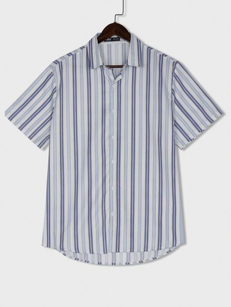 romwe guys striped shirt h1ln#, White;black