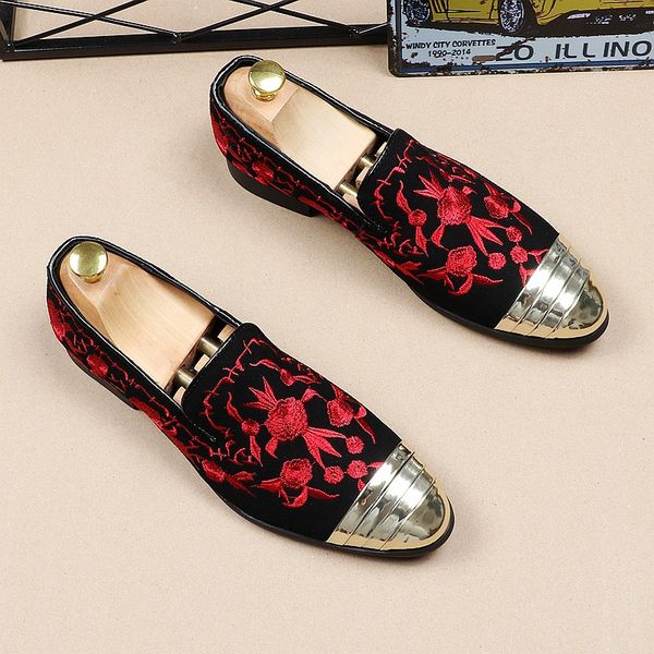 new designer men wedding shoes gold emebroidered loafers fashionable nightclub party shoes super size zapatos hombre a9, Black
new designer men wedding shoes gold emebroidered loafers fashionable nightclub party shoes super size zapatos hombre a9, Black