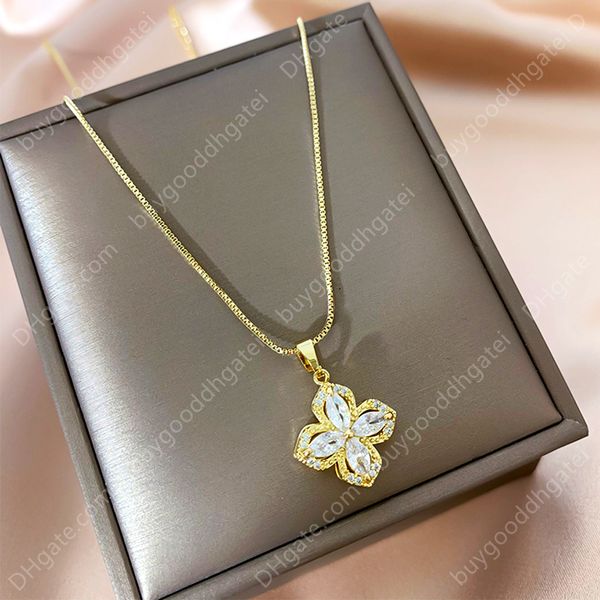 trendy exquisite 14k real gold four leaf clover pendant chain necklace for women girl rotatable jewelry aaa zircon, Silver
trendy exquisite 14k real gold four leaf clover pendant chain necklace for women girl rotatable jewelry aaa zircon, Silver