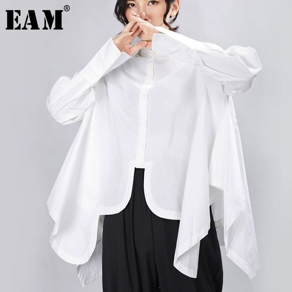 eam women pleated big size irregular blouse lapel long sleeve loose fit shirt fashion spring autumn 1a332 y200402, White
eam women pleated big size irregular blouse lapel long sleeve loose fit shirt fashion spring autumn 1a332 y200402, White
