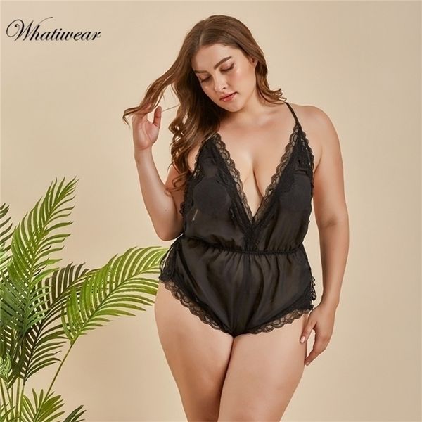whatiwear plus size neck lace transparent female body teddies jumpsuit deep v mesh bodysuit y200401, Black;white
whatiwear plus size neck lace transparent female body teddies jumpsuit deep v mesh bodysuit y200401, Black;white