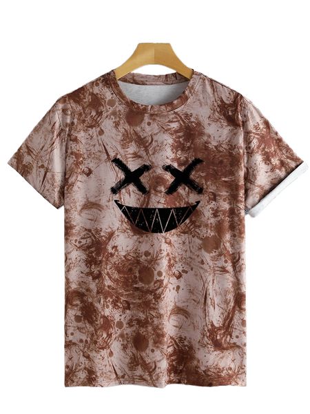 men tie dye expression print tee s1sr#, White;black