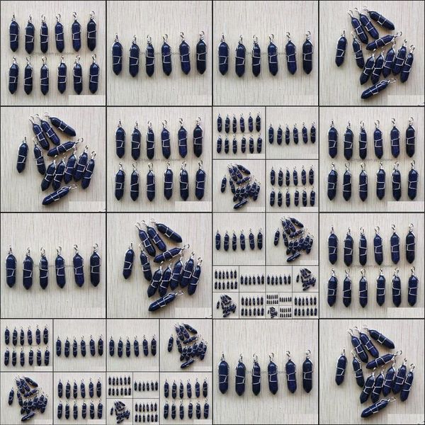 charms blue sand stone pillar shape point pendum handmade iron wire pendants for fashion jewelry making wholesale drop deliv yydhhome dha8w, Bronze;silver 
charms blue sand stone pillar shape point pendum handmade iron wire pendants for fashion jewelry making wholesale drop deliv yydhhome dha8w, Bronze;silver