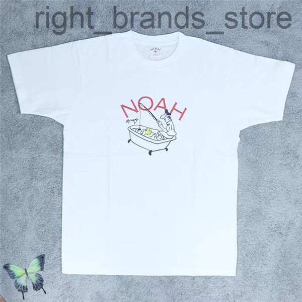 noah gone fishing yellow duck bathtub cotton t-shirt w220809, White;black