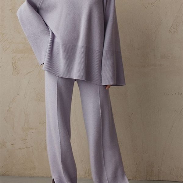 autumn knit two piece sets womens sweather trouser outfits women casual loose oneck wide leg pant winter female suits w220816, Gray
autumn knit two piece sets womens sweather trouser outfits women casual loose oneck wide leg pant winter female suits w220816, Gray