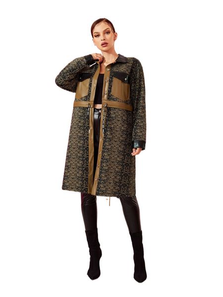 x amenze flap pocket tape detail coat m3er#, Black 
x amenze flap pocket tape detail coat m3er#, Black