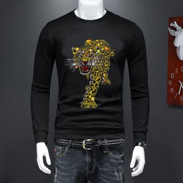 men diamond stone loose male sweatshirt black and white brand designer 014