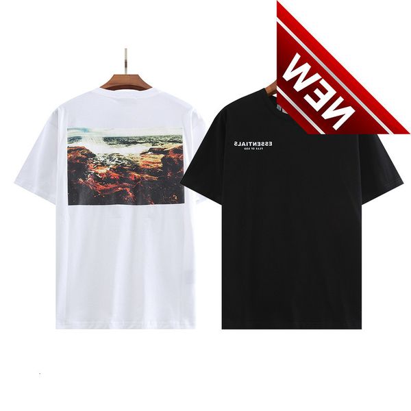 correct version of fear god essentials new compound line coastal reef p printed short sleeve t-shirt, White;black 
correct version of fear god essentials new compound line coastal reef p printed short sleeve t-shirt, White;black