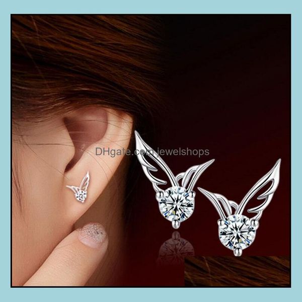 women angel wings stud earrings fashion south korea bohemian white gold overlay ear jewelry 925-sterling-sier austrian crystal drop delivery, Golden;silver
women angel wings stud earrings fashion south korea bohemian white gold overlay ear jewelry 925-sterling-sier austrian crystal drop delivery, Golden;silver